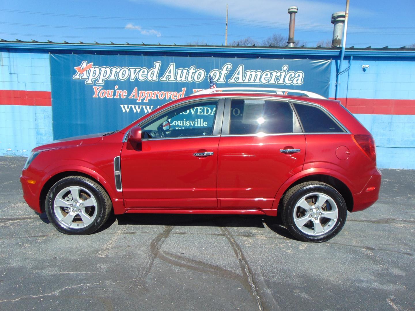 2015 Red Chevrolet Captiva Sport (3GNAL3EK6FS) with an 4-Cyl Flex Fuel 2.4 Liter engine, Automatic, 6-Spd transmission, located at 2105 Dixie Hwy, Louisville, KY, 40210, (502) 772-3333, 38.220932, -85.795441 - Photo#0